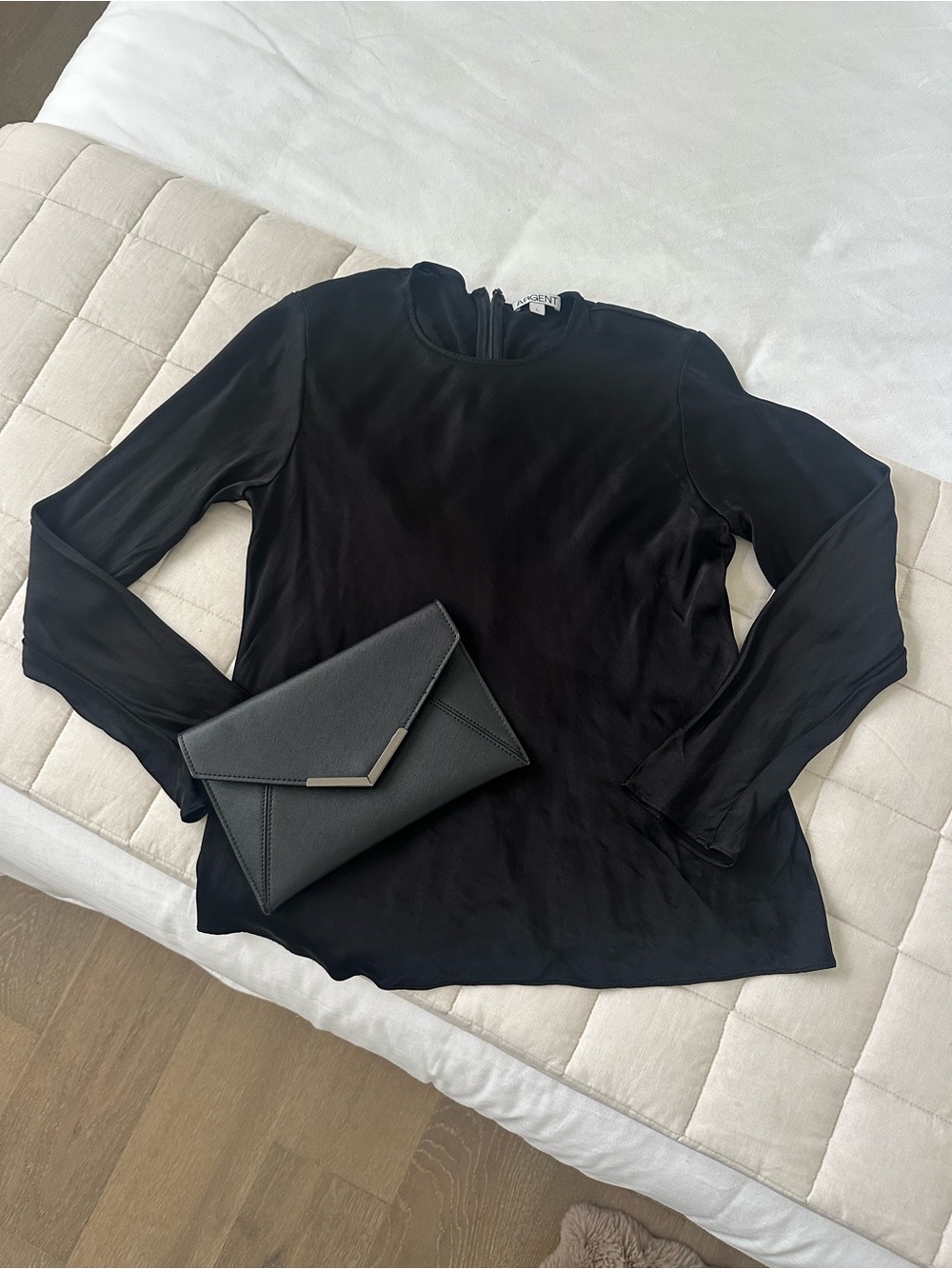 Black Long-Sleeve Women's Blouse - Classic Evening Top